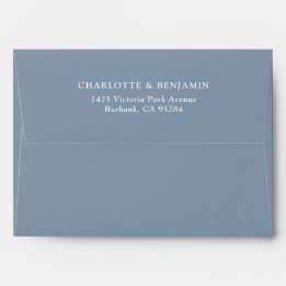Dusty Blue Modern Custom Wedding 5.25x7.25 Envelope