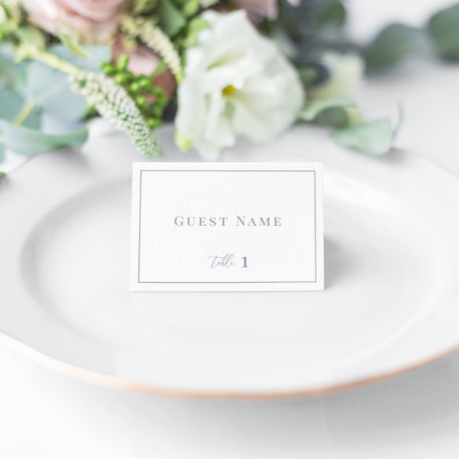 Dusty Blue Modern Elegant Wedding Escort Card (Creator Uploaded)