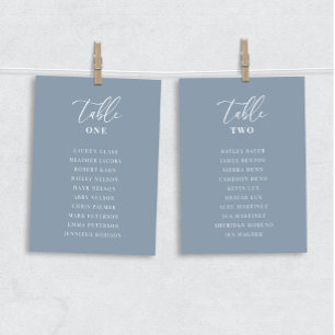 Dusty Blue Modern Elegant Wedding Table Seat Card