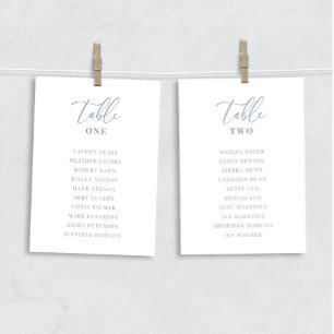 Dusty Blue Modern Elegant Wedding Table Seat Card