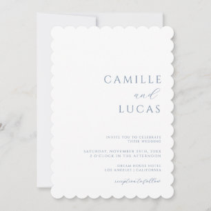 Dusty Blue Modern Minimal Wedding Invitation