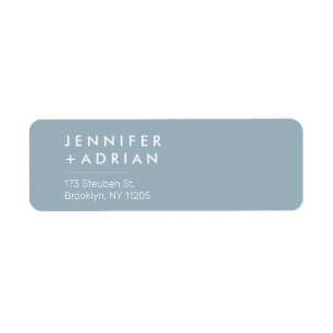 Dusty Blue Modern Minimalist Custom Name Return Address Label