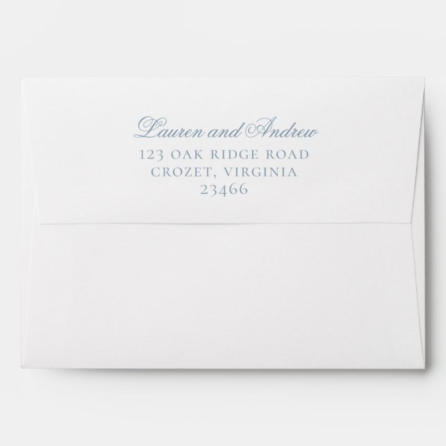 Dusty Blue Modern Minimalist Envelope (Back (Top Flap))