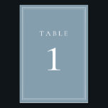 Dusty Blue Modern Minimalist Wedding Table Number<br><div class="desc">Dusty Blue modern,  minimalist wedding table number. Fully customisable! **PLEASE NOTE: To order,  simply adjust your table number and add each number to your cart separately. Then check out once you are finished.</div>