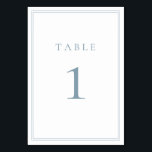 Dusty Blue Modern Minimalist Wedding Table Number<br><div class="desc">Dusty Blue modern, minimalist wedding table number. Fully customisable! **PLEASE NOTE: For ordering Table Numbers, each card number must be edited/customised separately and added to your cart. For example: if you just select Qty: 20 cards and Add to Cart, it will be of the same number unless you customise each...</div>