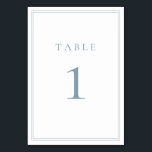 Dusty Blue Modern Minimalist Wedding Table Number<br><div class="desc">Dusty Blue modern, minimalist wedding table number. Fully customisable! **PLEASE NOTE: For ordering Table Numbers, each card number must be edited/customised separately and added to your cart. For example: if you just select Qty: 20 cards and Add to Cart, it will be of the same number unless you customise each...</div>