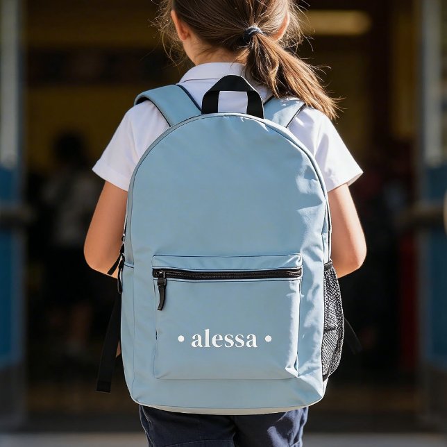 Dusty Blue Modern Personalised Kids Backpack (Creator Uploaded)