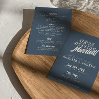 Dusty Blue Modern Retro Bold All In One Wedding