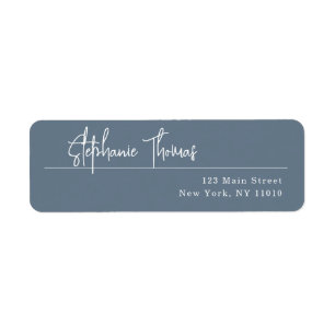 Dusty Blue Modern Return Address Label