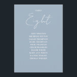 Dusty Blue Modern Seating Chart Table Number<br><div class="desc">These dusty blue minimalist elegant script double-sided seating chart table numbers are perfect for all celebrations. Designed by Thisisnotme©</div>