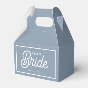 Dusty Blue Modern Team Bride Custom Favour Box