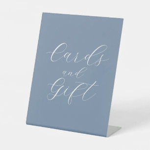 Dusty Blue Modern Wedding Cards and gift sign