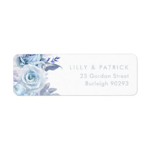 Dusty Blue Modern Wedding Return Address Label
