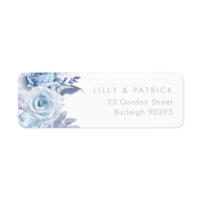 Dusty Blue Modern Wedding Return Address Label (Front)