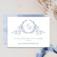 Dusty Blue Monogram and Watercolor Wedding Website