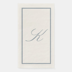 Dusty Blue Monogram Initial Wedding Bridal Shower Napkin