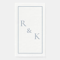 Dusty Blue Monogram Initials Letter Wedding 2025