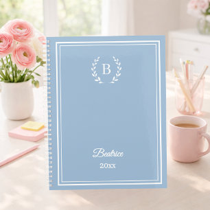 Dusty blue Monogram Personalised Quiet Luxury Notebook