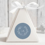 Dusty Blue Monogram Wedding Classic Round Sticker<br><div class="desc">Seal your invitations and express gratitude with our Dusty Blue Monogram Wedding Stickers. Perfect for envelope seals or favour labels,  these stickers feature the monogram and classic elegance,  adding a final touch of sophistication to your wedding stationery.</div>