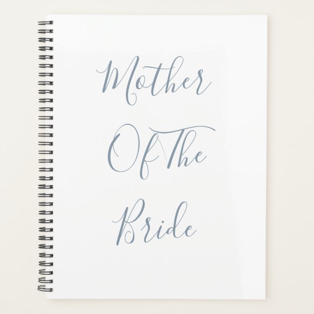 Dusty Blue Mother Of The Bride Weddings Gift Favou Planner (Front)