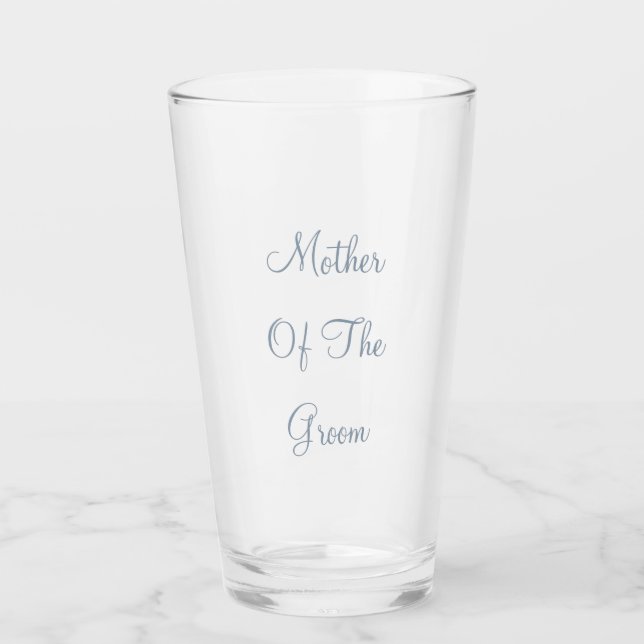 Dusty Blue Mother Of The Groom Wedding Gift Favour Glass (Front)