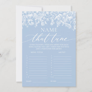 Dusty Blue Name That Tune Bridal Shower Game Invitation