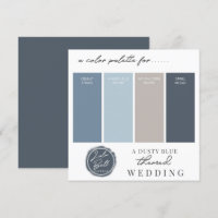Dusty Blue Navy and Grey Colour Palette Card