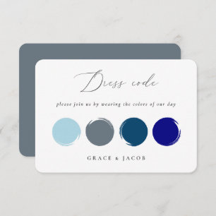 Dusty Blue & Navy Blue Wedding Colour Palette Card