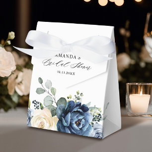 Dusty Blue Navy Champagne Ivory Bridal Shower Favo Favour Box