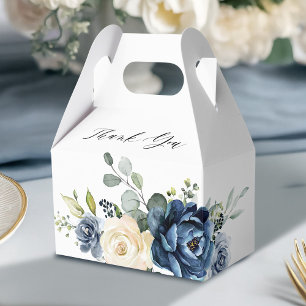 Dusty Blue Navy Champagne Ivory Bridal Shower Favour Box
