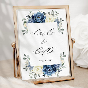 Dusty Blue Navy Champagne Ivory Cards & Gifts Poster