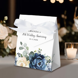 Dusty Blue Navy Champagne Wedding Anniversary Favour Box
