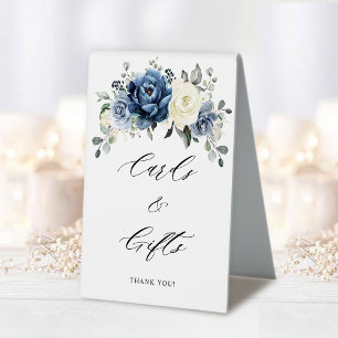Dusty Blue Navy Ivory Floral Cards and gifts