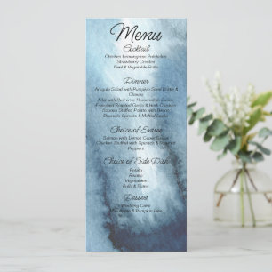 Dusty blue navy watercolor Wedding    Menu