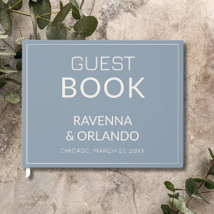 Dusty Blue Old Money Timeless Whimsy Wedding Guest Book