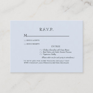 Dusty Blue Options Wedding RSVP Enclosure Card