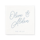Dusty Blue | Oversized Script Names Wedding