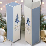 Dusty Blue Pagoda Christmas Tree, Hostess gift, Wine Box<br><div class="desc">Blue Pagoda Christmas Tree Wine Gift Box Make your holiday wine gifts extra special with our Blue Pagoda Christmas Tree Wine Gift Box. Featuring our elegant blue pagoda Christmas tree and the festive message "Merry Christmas, Happy New Year, " this box can be personalised with your name, making it a...</div>