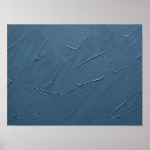 Dusty Blue Painted Impasto Texture Poster