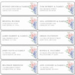 Dusty Blue Pastel hydrangea Guest Name Address<br><div class="desc">Modern wedding guest name address featuring light blue/ dusty blue watercolor hydrangeas with pastel pink , blush, peach , white roses, peonies, sage eucalyptus leaves, branches and foliage. Muted soft and dreamy romantic shades spring summer watercolor floral designs to match with your themed wedding. Please find more matching designs and...</div>