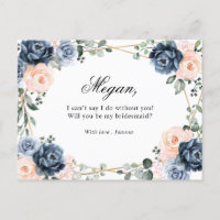 Dusty Blue Peach Blush Will You Be My Bridesmaid P