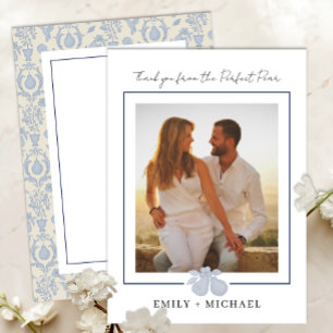 Dusty Blue Perfect Pear Photo Thank You Card