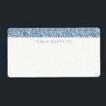 Dusty Blue Periwinkl Glitter Stripe Address Labels<br><div class="desc">Modern and trendy dusty blue periwinkle glitter mailing address labels for Bat Mitzvah, Sweet Sixteen, Birthday and Quinceañera or Wedding Invitations. Artwork is a flat printed image, NOT real glitter or gold. An adorable accent to any blue and white party invitation. See the Paper Grape Zazzle shop for coordinating stationery...</div>