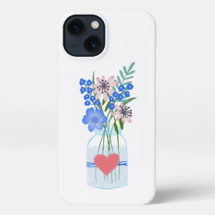Dusty Blue Periwinkle Masons Jar iPhone 13 Case