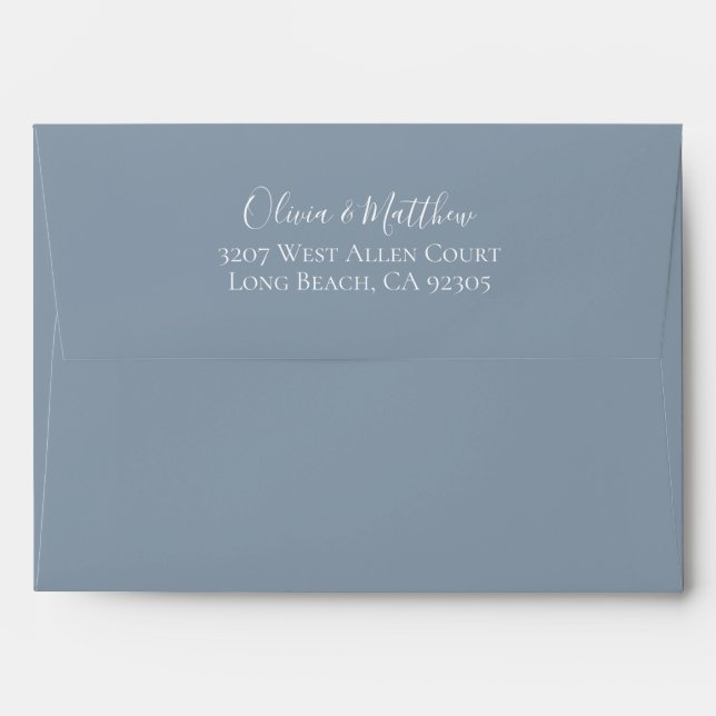 Dusty Blue Personalised Return Address Envelope (Back (Top Flap))