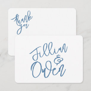 Dusty Blue Personalised Thank you Note Card