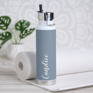 Dusty Blue Personalised Wedding Bridesmaid Water Bottle