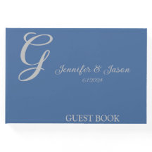 Dusty Blue Personalised Wedding Guest Book