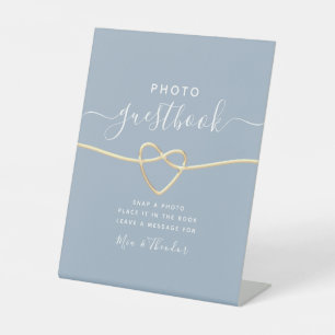 Dusty Blue Photo Guestbook Wedding Sign
