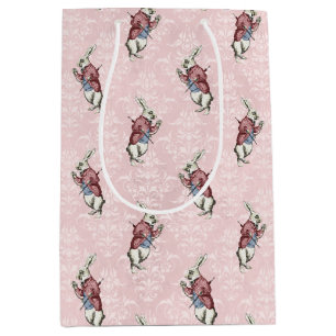 Dusty Blue & Pink Alice In Wonderland Baby Shower Medium Gift Bag